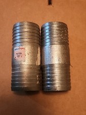 Lot Of 2 Each. 1-1/2 In. x 1-1/2 In. Barb Insert Galvanized Steel Coupling
