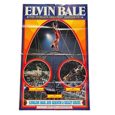 Elvin Bale Ringling Bros. Barnum & Bailey Circus Daredevil Poster Vibtage 1981