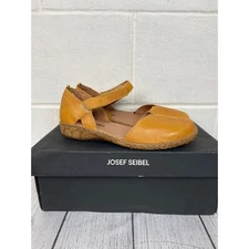 NIB Josef Seibel Rosalie 42 Comfort Sandals Leather Safran Adjustable Strap EU37