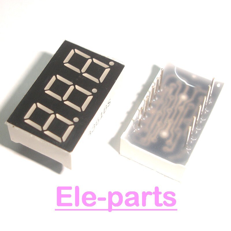 10 Pcs 3 Digit 0.36 Inch Red 7 Segment Led Display Common Anode Digital Tube