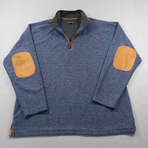 Orvis Sweater Mens Size Large Leather 