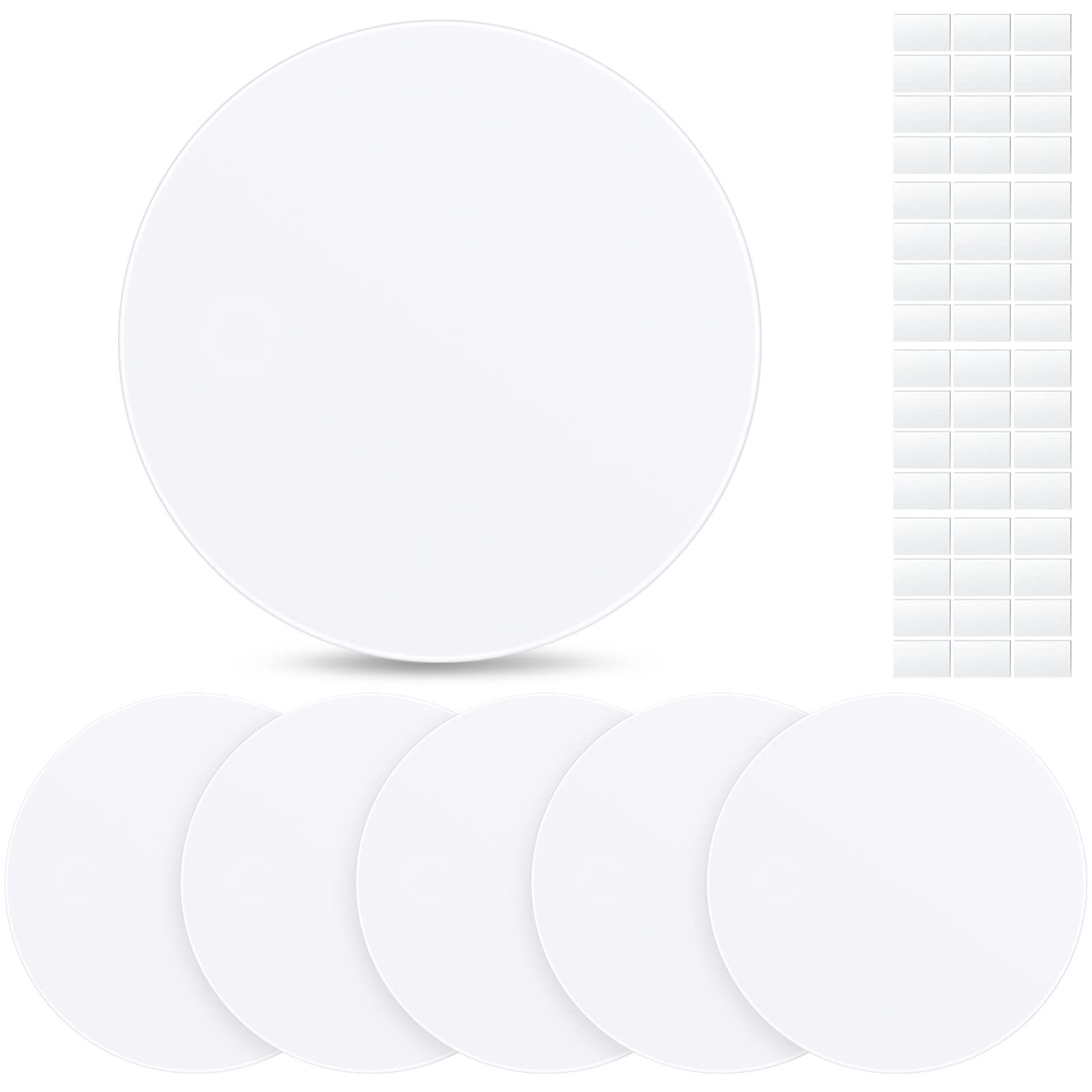6 Pcs Plastic Flat Blank Plate Wall Hole Cover Ceiling Cover Plate