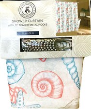 Caribbean Joe Island Supply Co Sea Breeze 70" X 72" Shower Curtain  12 Hooks