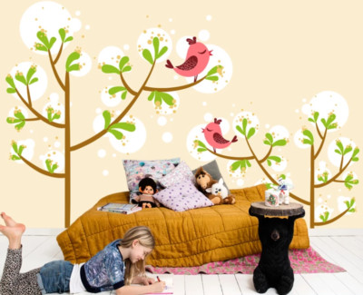 3D Bird Branch G14693 Wallpaper Wall Murals Removable Self-adhesive Honey