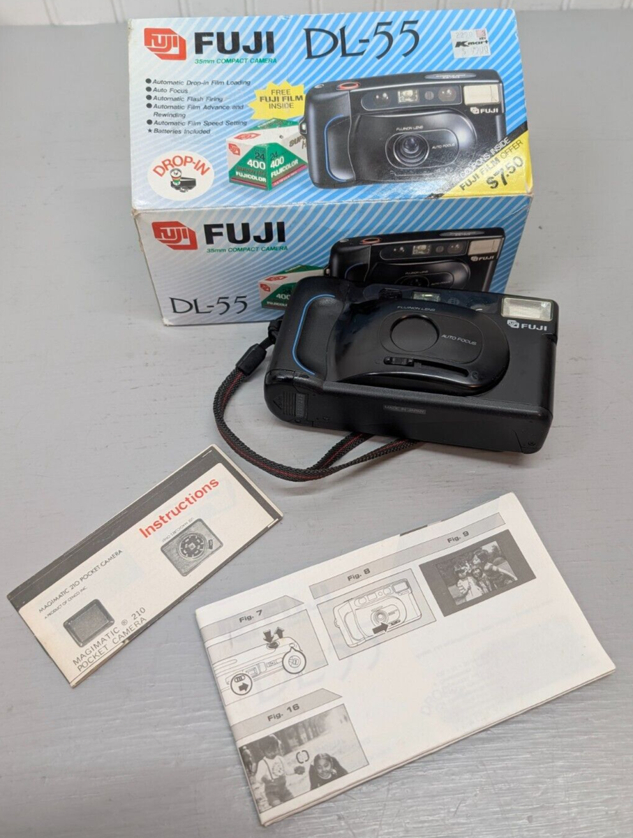 Fuji DL-55 Point and Shoot Film Camera with Manual Original Box