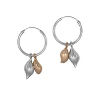 Zeeme Silver Ohrring Creole 925 Sterling Silber Poliert Rhodiniert Rose Vergolde