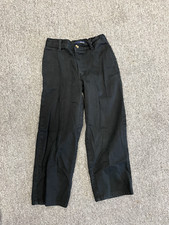 Basic Editions Boys Black Flat Front Pants Size 8 Adjustable Waist