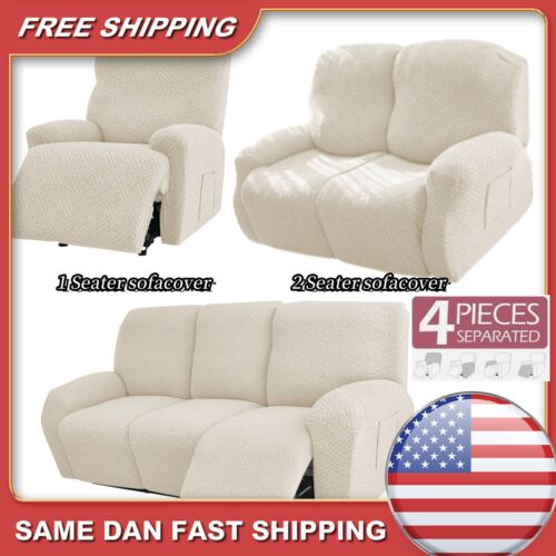 1/2/3 Seater Stretch Recliner Chair Cover Armchair Sofa Couch Slipcover