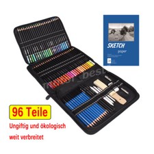 Professionelles Zeichenset 96-Teilig Skizzieren Bleistifte Buntstifte Geschenk