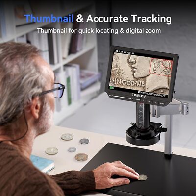 TOMLOV 4K Autofocus Digital Microscope TM4K-AF Max 10.1'' HDMI with Spin Flex Arm