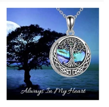 CREMATION URN ASHES TREE OF LIFE CELTIC Pendant 20" 925 Sterling Silver Necklace