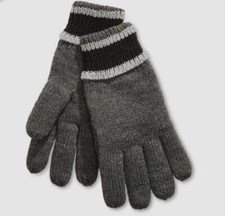  21 Block Headwear Men's Gray Stripe Knit Gloves O/S