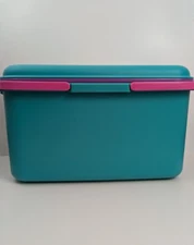 Eagle Craftstor 90s Sewing Storage Organizer Craft  Tote Teal Purple Tray VTG 