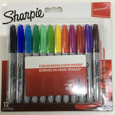 NEU Sharpie Permanentmarker feine Spitze verschiedene Farben 12 Stück