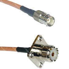 RG400 BNC FEMALE to UHF Female Flange RF Cable FAST-SHIP LOT