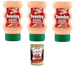Salsa Rosa Sriracha Leicht scharf Squeeze 3 x 250g+Polpa 400g