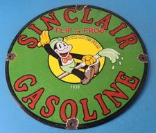 Vintage Sinclair Gasoline Sign - Jiminy Cricket Disney Porcelain Gas Pump Sign