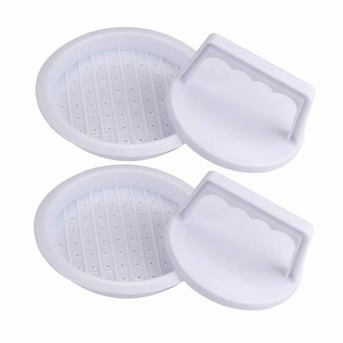 2 Piece Plastic Hamburger Patty Press Set Easy Mold for Beef Veggie Patties