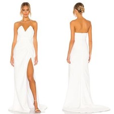 Noel and Jean Katie May Wisteria Strapless Ivory White Ruched Maxi Dress Sz XS