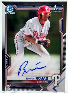 2021 Johan Rojas Bowman Chrome 1st Auto Prospect Rookie PHILLIES HOT