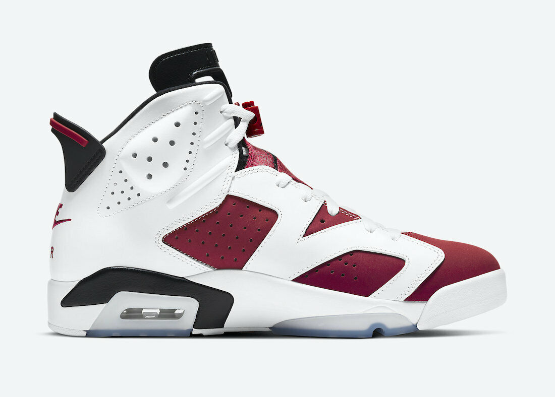 Nike Air Jordan 6 Retro Carmine (2021) GS Size 5Y 384665-106 White Black