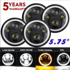 4PCS 5 3/4" 5.75" for Chevrolet Corvette C1 C2 C3 LED Headlights Hi-Lo Beam DRL