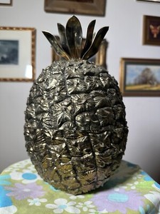 Lot De 2 Seaux à Glaçons Vintage Ananas - Mauro Manetti OMM Florence - Italie 1960 - Métal Argenté