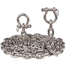 Deck Man 316 Stainless Steel 5/16" Boat Anchor Chain with 2 Pcs 15FT, silver