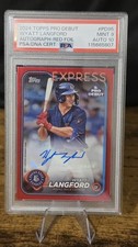 ⚾️POP 1⚾️ Wyatt Langford 2024 Topps Pro Debut Red Foil AUTOGRAPH /5 RC #PD-95