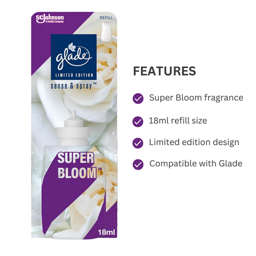 Glade Sense & Spray Air Freshener Refill Super Bloom 18ml - Pack of 6 - Picture 5 of 9