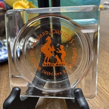 Vintage Howard Johnson's Hotel Motor Lodges Square Clear Glass Ashtray 4”