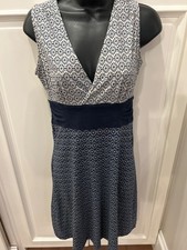 Pantagonia Margot Sleeveless Blue Print Knee Length Dress Size Small