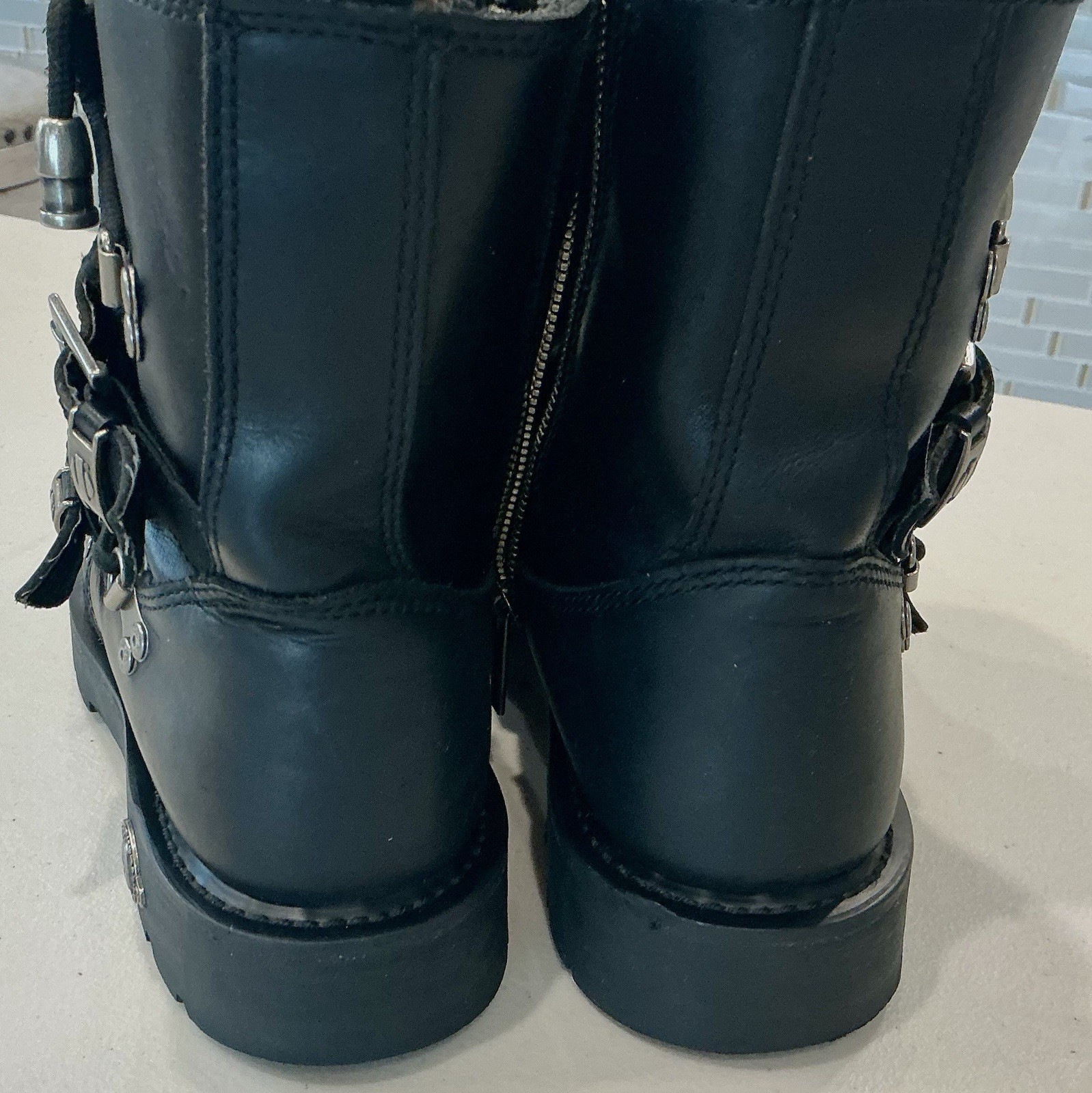 Harley-Davidson® Men's Distortion Skull Metal Zipper & Buckles Sz 11 Biker Boots