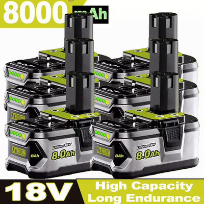 4/2/1X 18V 8Ah 5Ah Akku für RYOBI One+ Plus Lithium RB18L50 P108 P104 Batterie