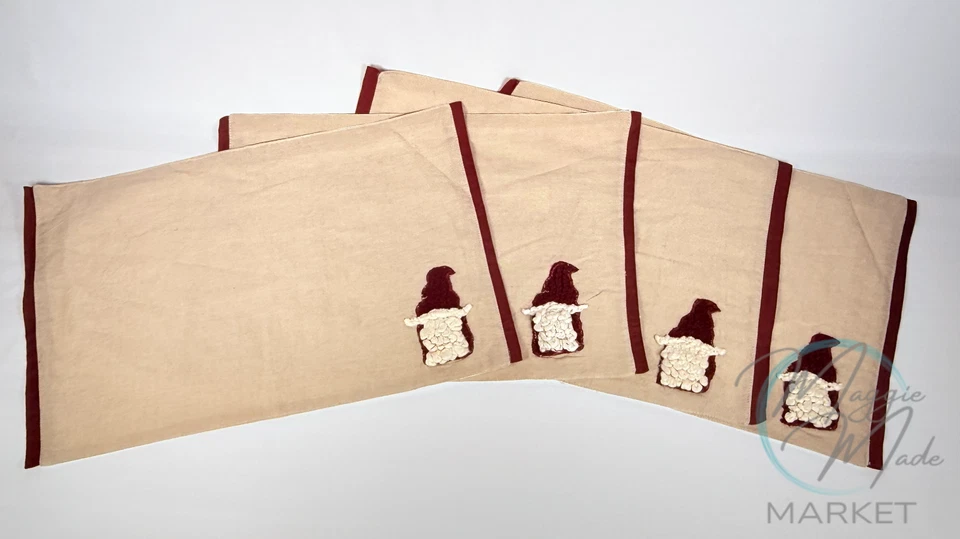 Neu Weihnachten Santa Wichtel Tischsets 4er Set - 13x19 Tischdeko Urlaub