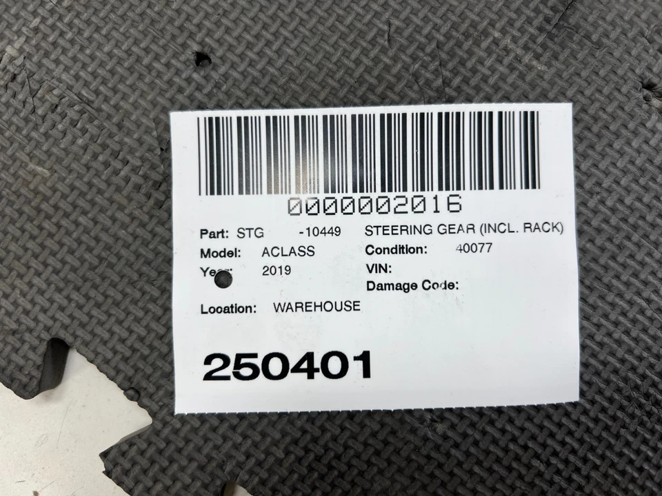 2019-2024 MERCEDES BENZ A 220 FWD ELECTRIC POWER STEERING RACK W/ MOTOR OEM - Image 2 of 4