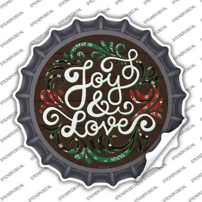 Joy and Love Christmas Novelty Bottle Cap Sticker DecalMedium