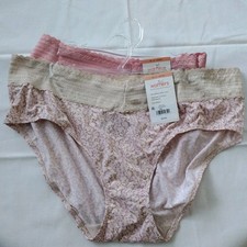 NWT 2 Warners Lace Hipster Panties No Pinching/Problems 5609J Asst Prints 10/3XL