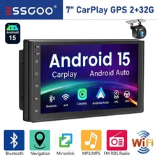 Android 15 7" Double 2DIN Car Stereo Radio Apple CarPlay GPS Navi WIFI SWC 2+32G