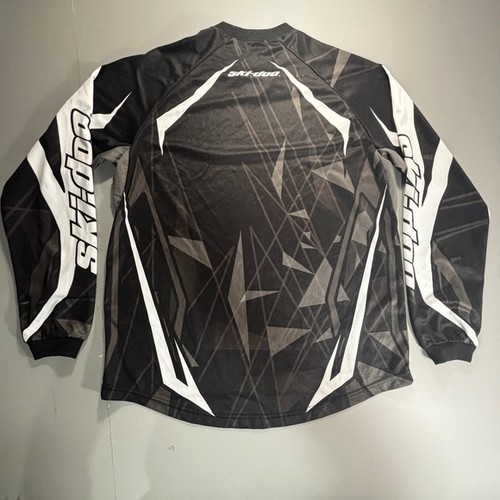 Camiseta Ski Doo BRP Manga Larga Negra Blanca Geométrica Motos de Nieve Carreras Mediana - Imagen 13 de 15