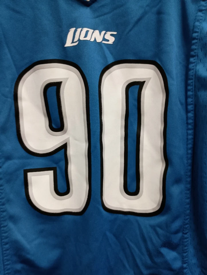 Camiseta deportiva vintage Nike para niños pequeños azul Detroid Lions NFL #90 Ndamukong Suh Foto 4 de 4