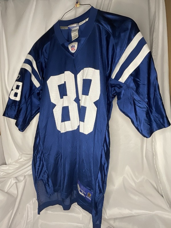 90s Reebok NFL Indianapolis Colts Marvin Harrison #88 Blue Football Jersey Sz L