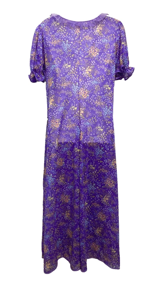 Maxi Vestido Camisón Vintage Y2K Encaje Coqueta Cottagecore Hada Púrpura 44/46 Foto 2 de 4