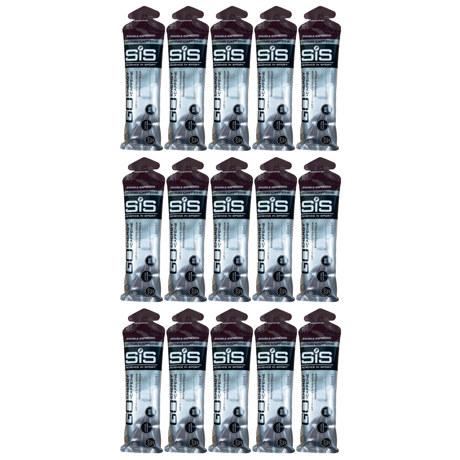 Energy Gels SIS Go Plus Caffeine 60ml - Double Espresso (15 Gels)