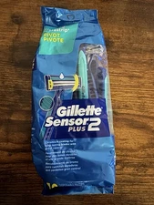Gillette Sensor2 Plus Lubrastrip PIVOT Disposable Razors 10/PK**BUY MORE & SAVE*