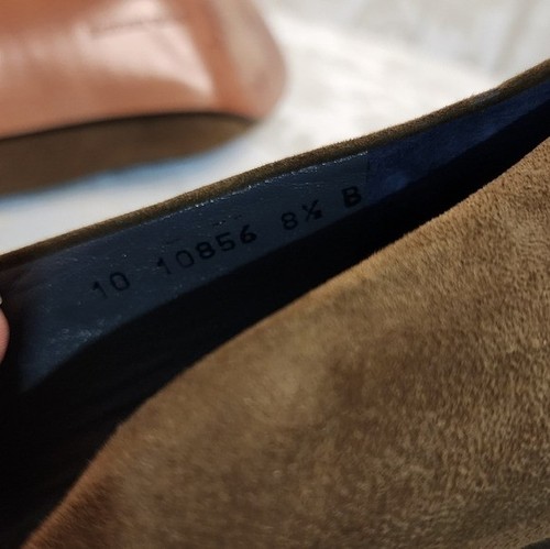 MARTINEZ VALERO Vintage Suede Pumps Size 8.5 Brown Black Colorblock 80s Heels - Picture 10 of 10