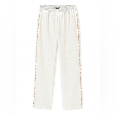 By The Way Women's White Embroidery Beach Coverup Pants M NWT