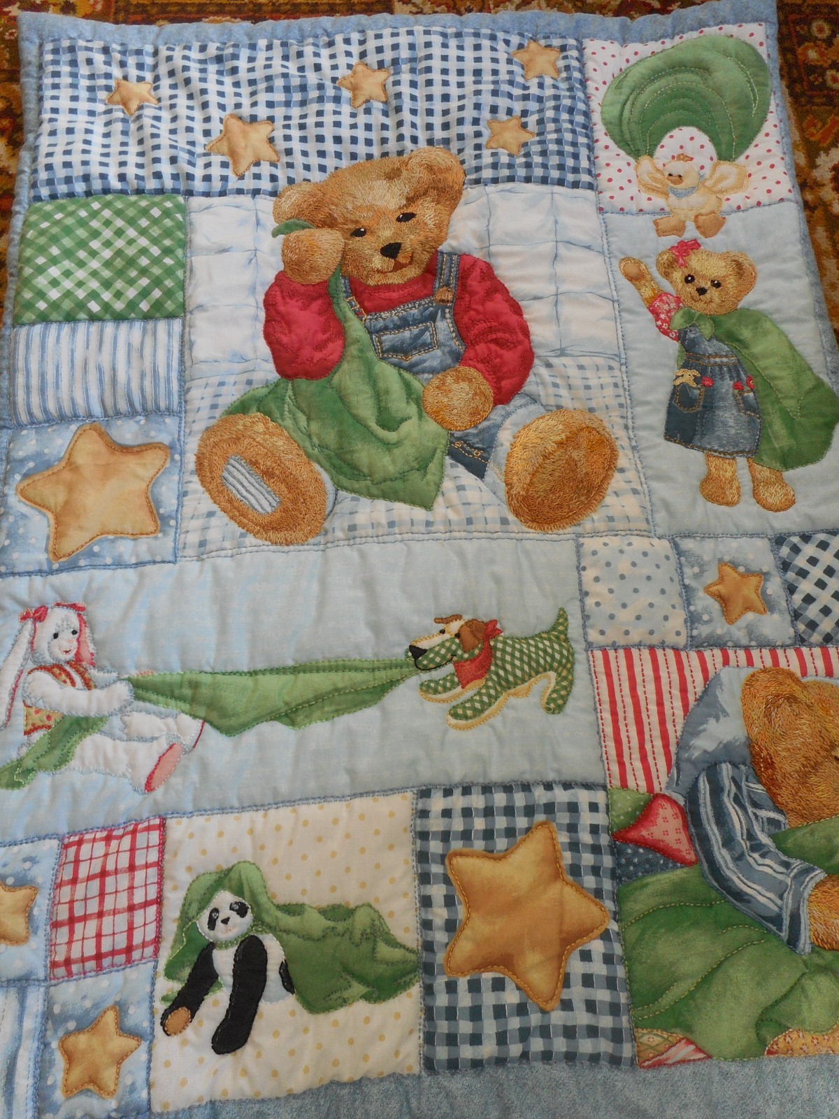trapunta lettino letto blu jeans teddy