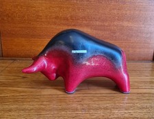Otto Keramik German Bull Glossy Red Base Colour With Black Top Perfect Condition