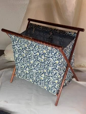 Vintage Knitting Sewing Crochet Caddy Basket Yarn Floral Bag Made in Korea